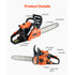 40 cc Gas Chainsaw, 355 mm Gas Powered Chainsaw, 1.3 kW Power Chain Saw with Non-Slip Handle, Gas-Powered Chainsaws with Dual Fuel Tanks, For Wood Cutting, Tree Trimming, and Land Clearing