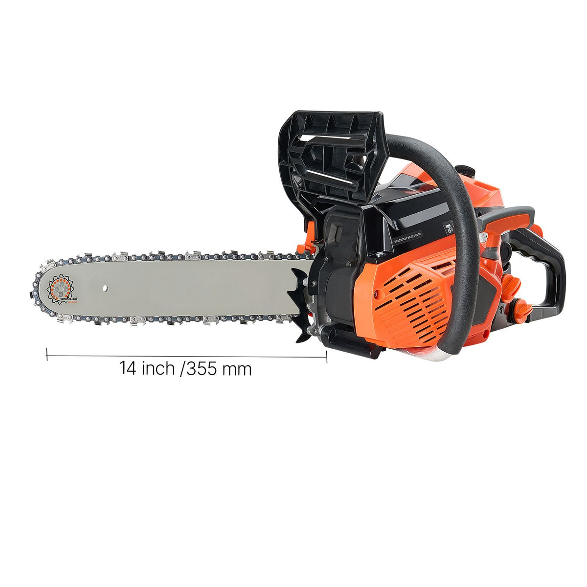 40 cc Gas Chainsaw, 355 mm Gas Powered Chainsaw, 1.3 kW Power Chain Saw with Non-Slip Handle, Gas-Powered Chainsaws with Dual Fuel Tanks, For Wood Cutting, Tree Trimming, and Land Clearing