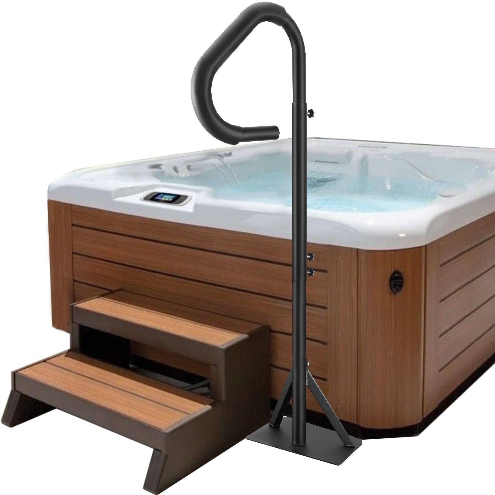 Adjustable 360° Hot Tub Handrail with 600LBS Capacity Rustproof Spa Safety Rail