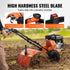 Tiller Cultivator Gas Powered, 212CC 4-Stroke Garden Cultivator, Tiller with 4 Steel Adjustable Rear Tines for Lawn, Garden and Field Soil Cultivation