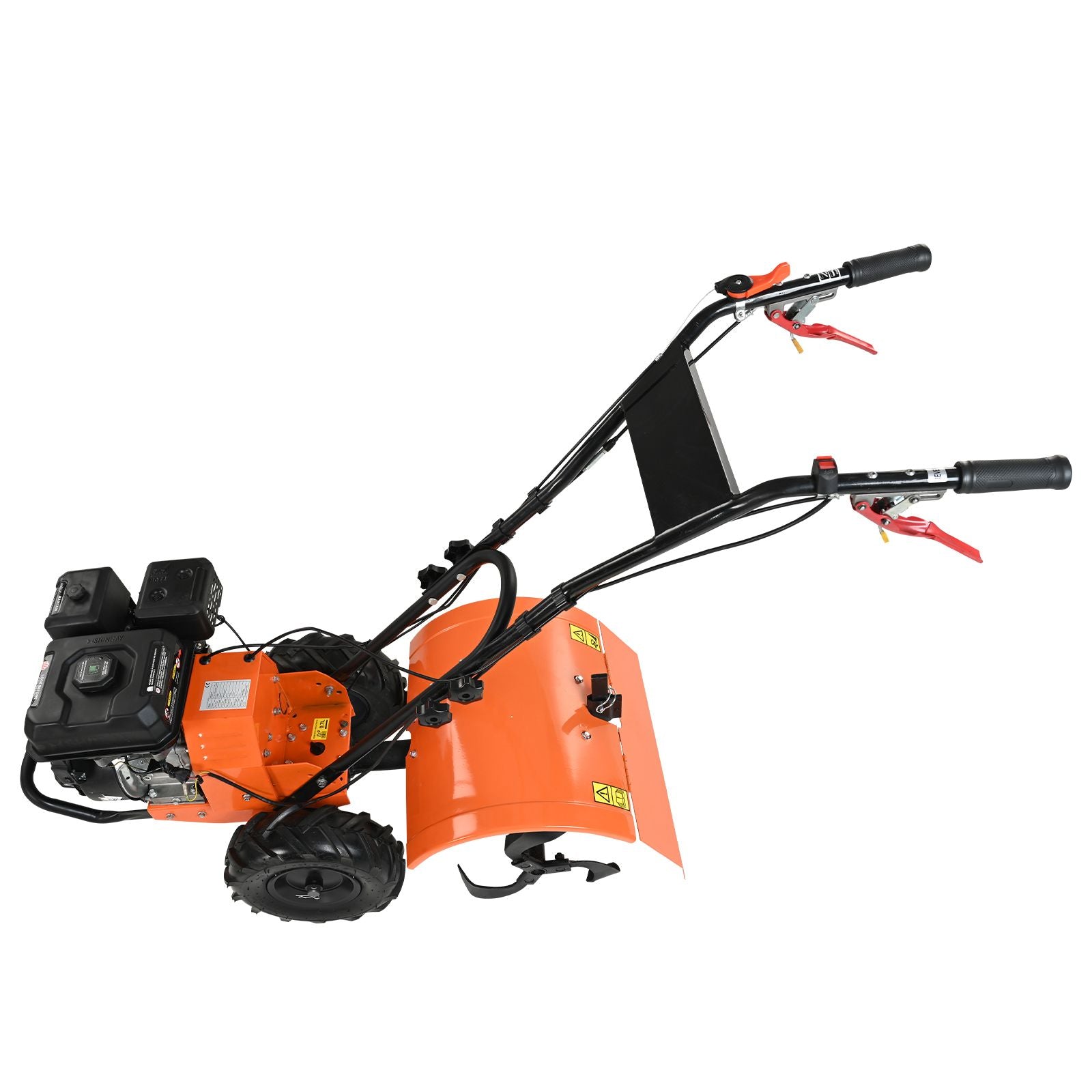 Tiller Cultivator Gas Powered, 212CC 4-Stroke Garden Cultivator, Tiller with 4 Steel Adjustable Rear Tines for Lawn, Garden and Field Soil Cultivation