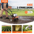 Tiller Cultivator Gas Powered, 43CC 2-Stroke Garden Cultivator, Tiller with 4 Steel Adjustable Front Tines for Lawn, Garden and Field Soil Cultivation
