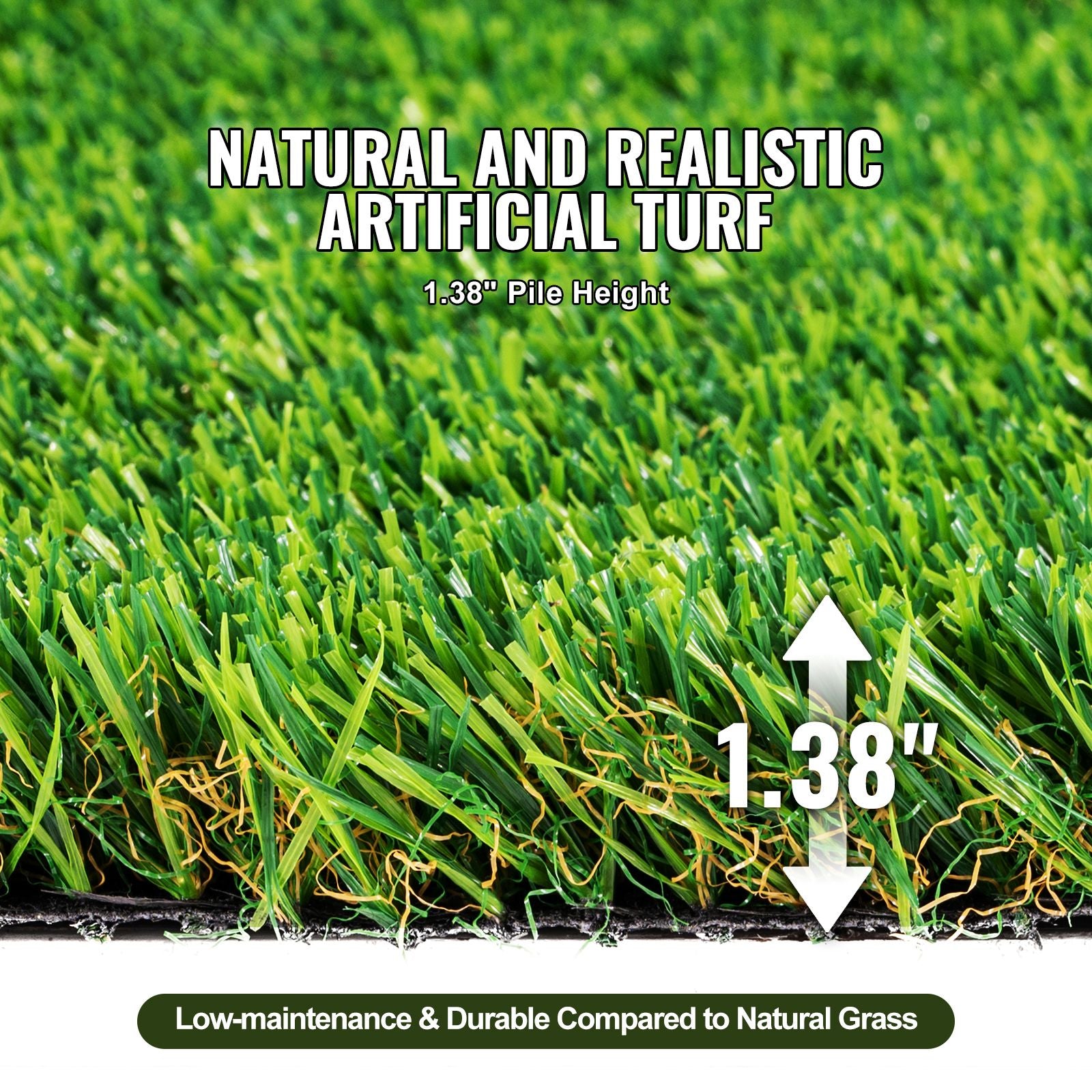 Artifical Grass, 6 x 10 ft Rug Green Turf, 1.38
