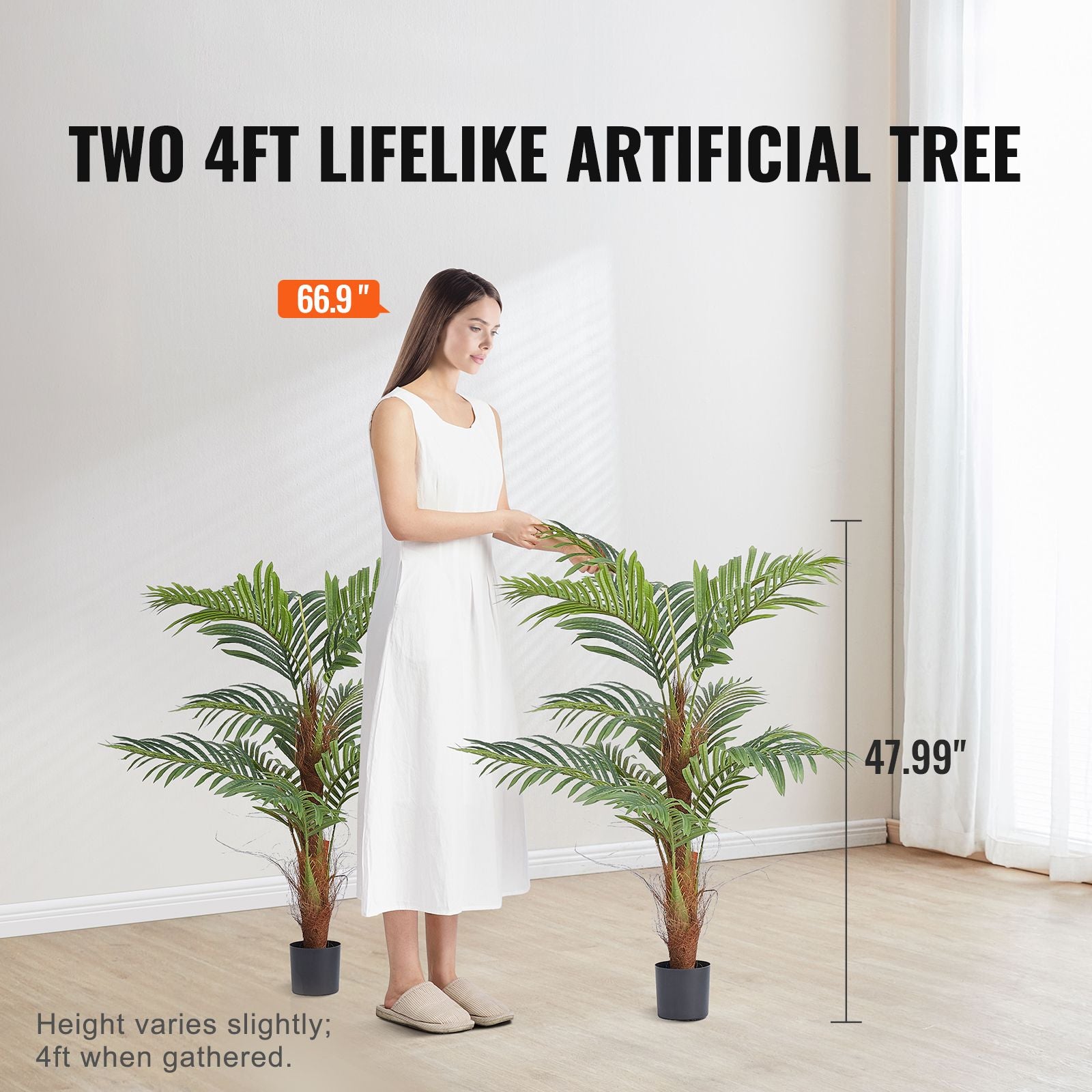 1219mm Artificial Palm Tree Faux Plant PE Greenery Indoor Outdoor Decor