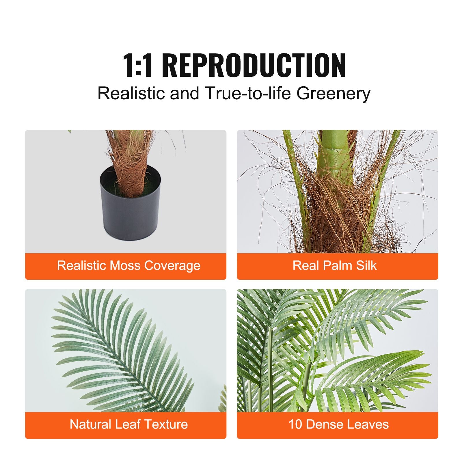 1219mm Artificial Palm Tree Faux Plant PE Greenery Indoor Outdoor Decor