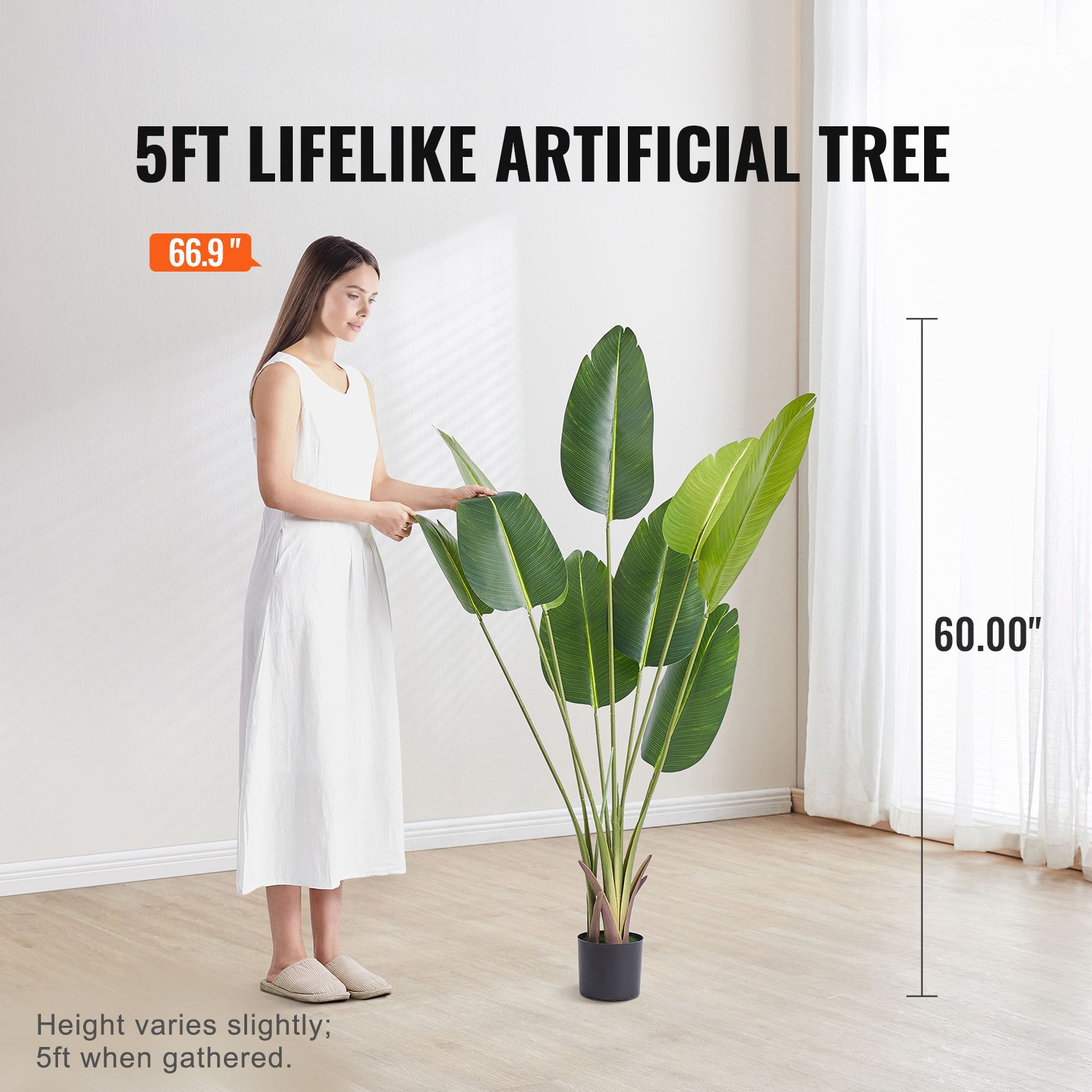 1.5m Artificial Birds of Paradise Tree Faux Plant PE Greenery Decor