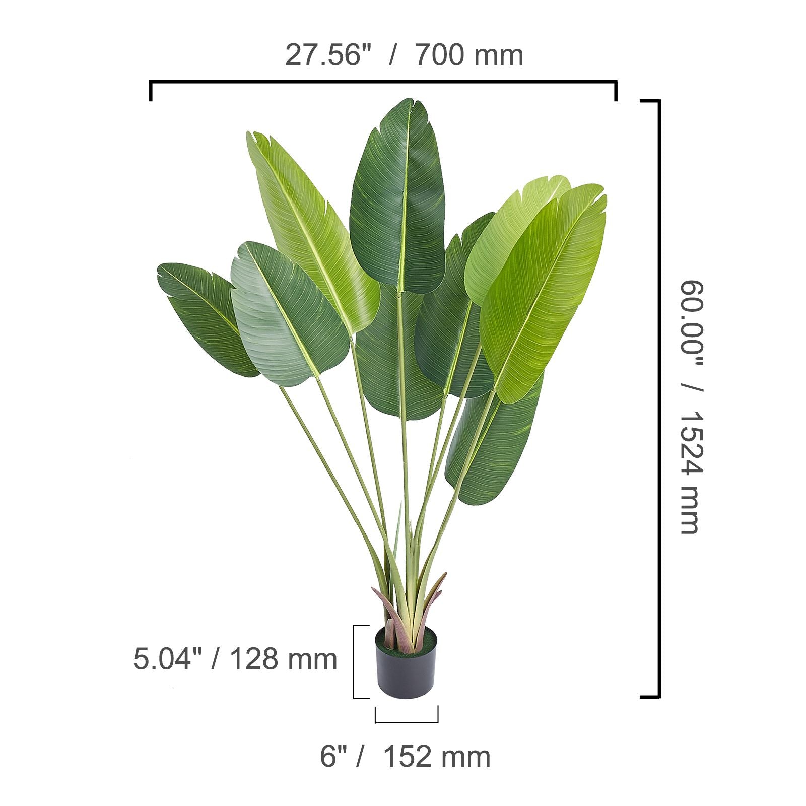 1.5m Artificial Birds of Paradise Tree Faux Plant PE Greenery Decor