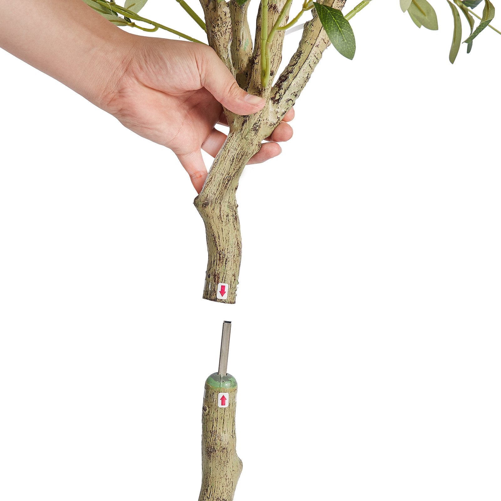 VEVOR Artificial Olive Tree, 15.2cm Tall Faux Plant, Secure PE Material & Anti-Tip Tilt Protection Low-Maintenance Plant, Lifelike Green Fake Potted Tree for Home Office Warehouse Decor Indoor Outdoor