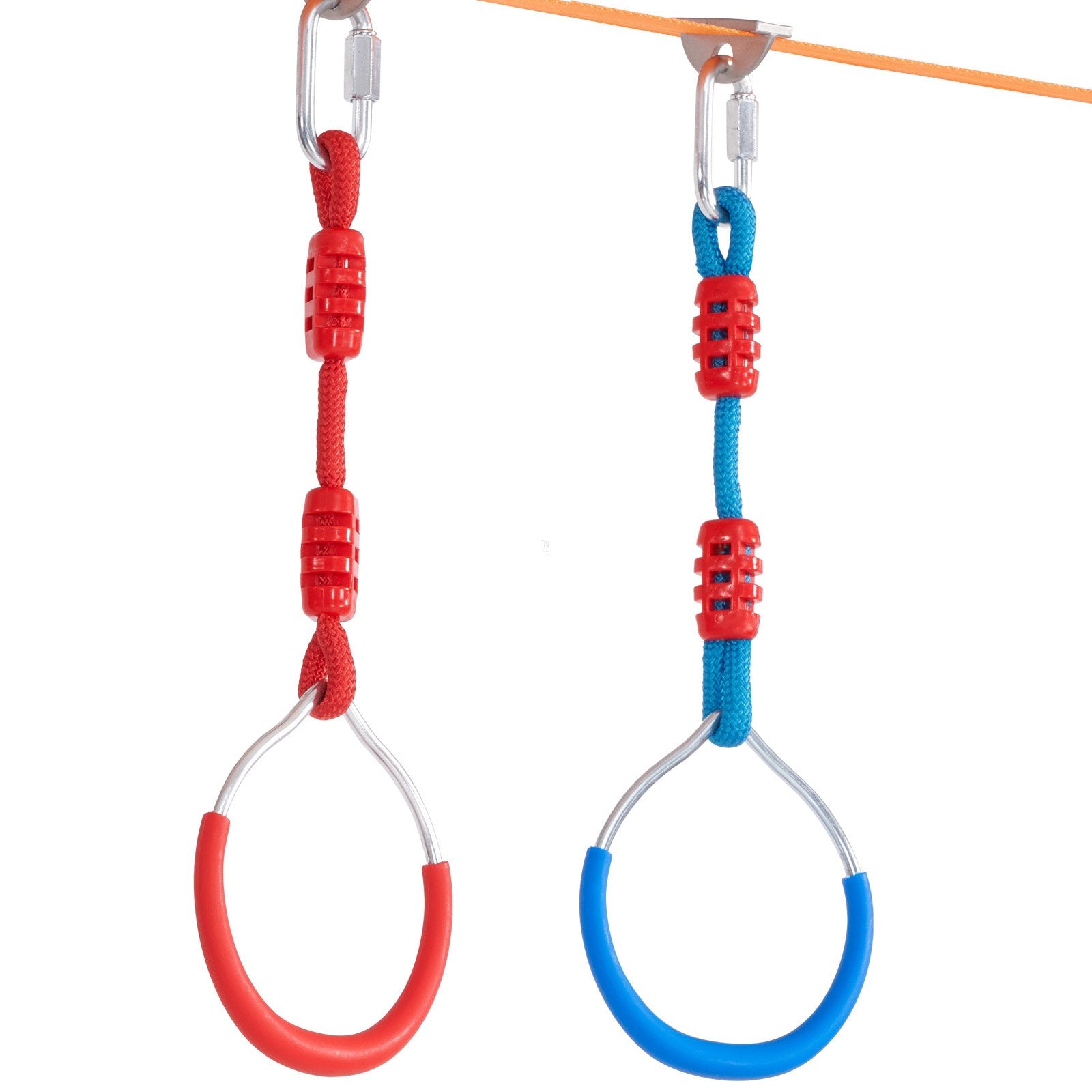 Ninja Warrior Obstacle Course for Kids, 2 x 17m Weatherproof Slacklines, 227kg Weight Capacity Monkey Line, Outdoor Playset Equipment, Backyard Toys Training Equipment Set with 12 Obstacles