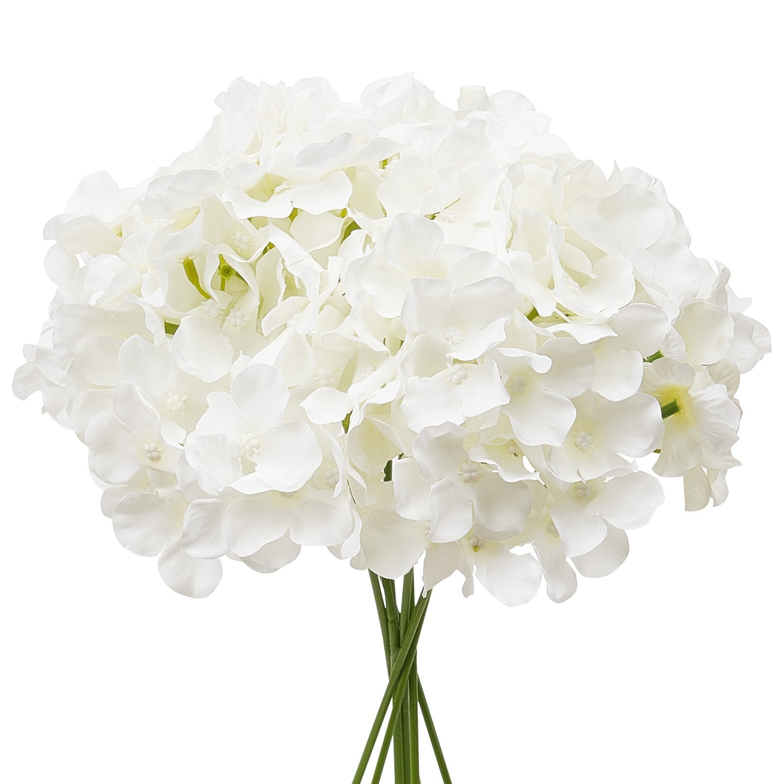 Artificial Flowers, 105 pcs Real Looking White Silk Fake Hydrangea Bulk, White Faux Bridal Shower with Stems for DIY Wedding Bouquets, Home Centerpieces Arrangements, Party Tables Decorations