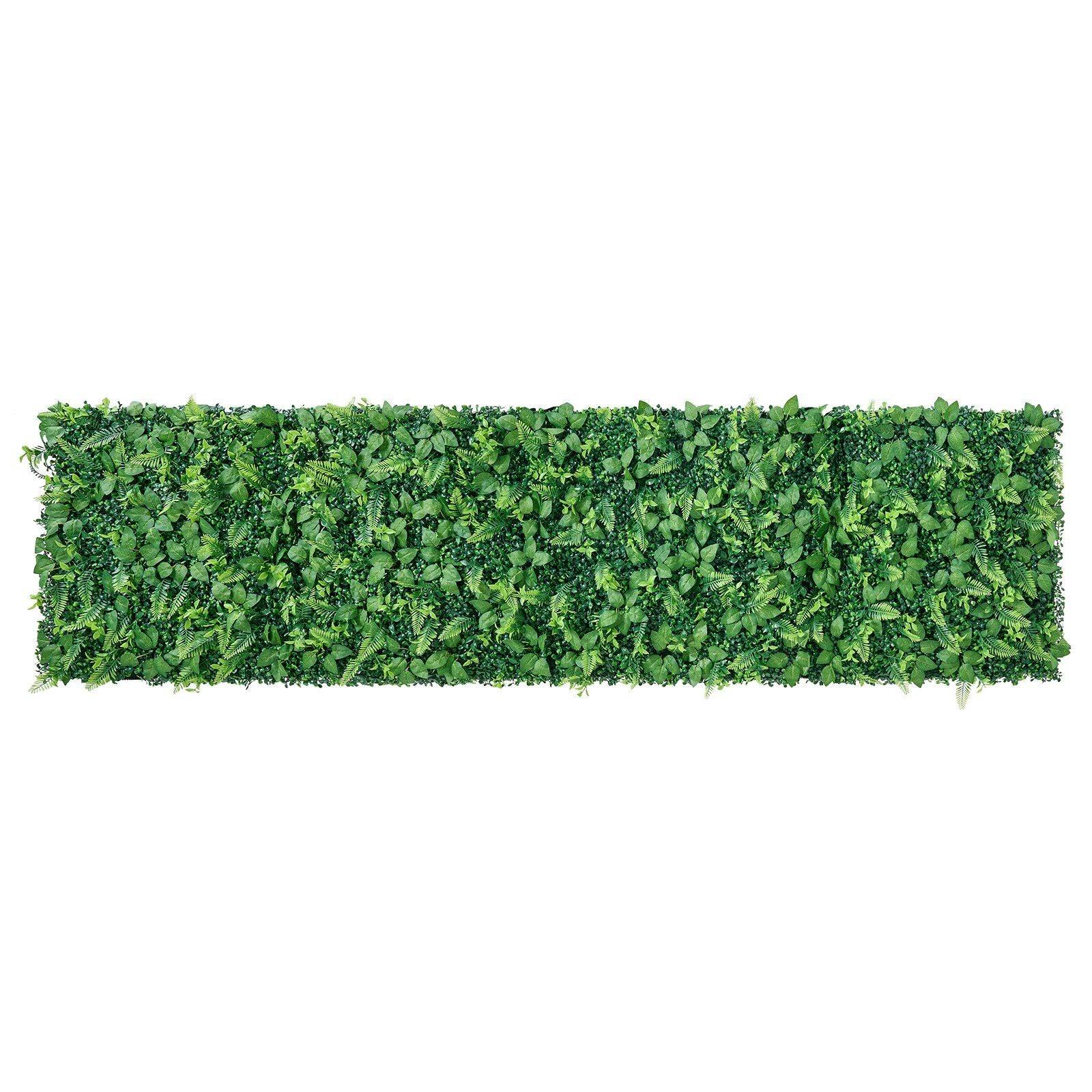 Artificial Plant Wall, 4 PCS 61 x 243.8 cm Artificial Boxwood Panels, Sun Protection Greenery Backdrop Privacy Hedge Fence, Fake Grass Screen for Wedding, Indoor, Outdoor Garden, Backyard
