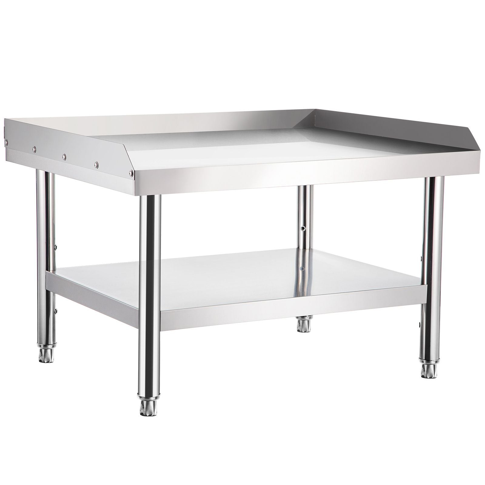Stainless Steel Equipment Grill Stand, 122 x 76 x 61cm Stainless Table, Grill Stand Table with Adjustable Storage Undershelf, Equipment Stand Grill Table for Hotel, Home, Restaurant Kitchen
