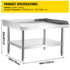 Stainless Steel Equipment Grill Stand, 122 x 76 x 61cm Stainless Table, Grill Stand Table with Adjustable Storage Undershelf, Equipment Stand Grill Table for Hotel, Home, Restaurant Kitchen