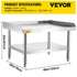 VEVOR Stainless Steel Equipment Grill Stand, 122 x 76 x 61cm Stainless Table, Grill Stand Table with Adjustable Storage Undershelf, Equipment Stand Grill Table for Hotel, Home, Restaurant Kitchen