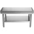 Stainless Steel Equipment Grill Stand, 152x76x61 cm Stainless Table, Grill Stand Table with Adjustable Storage Undershelf, Equipment Stand Grill Table for Hotel, Home, Restaurant Kitchen