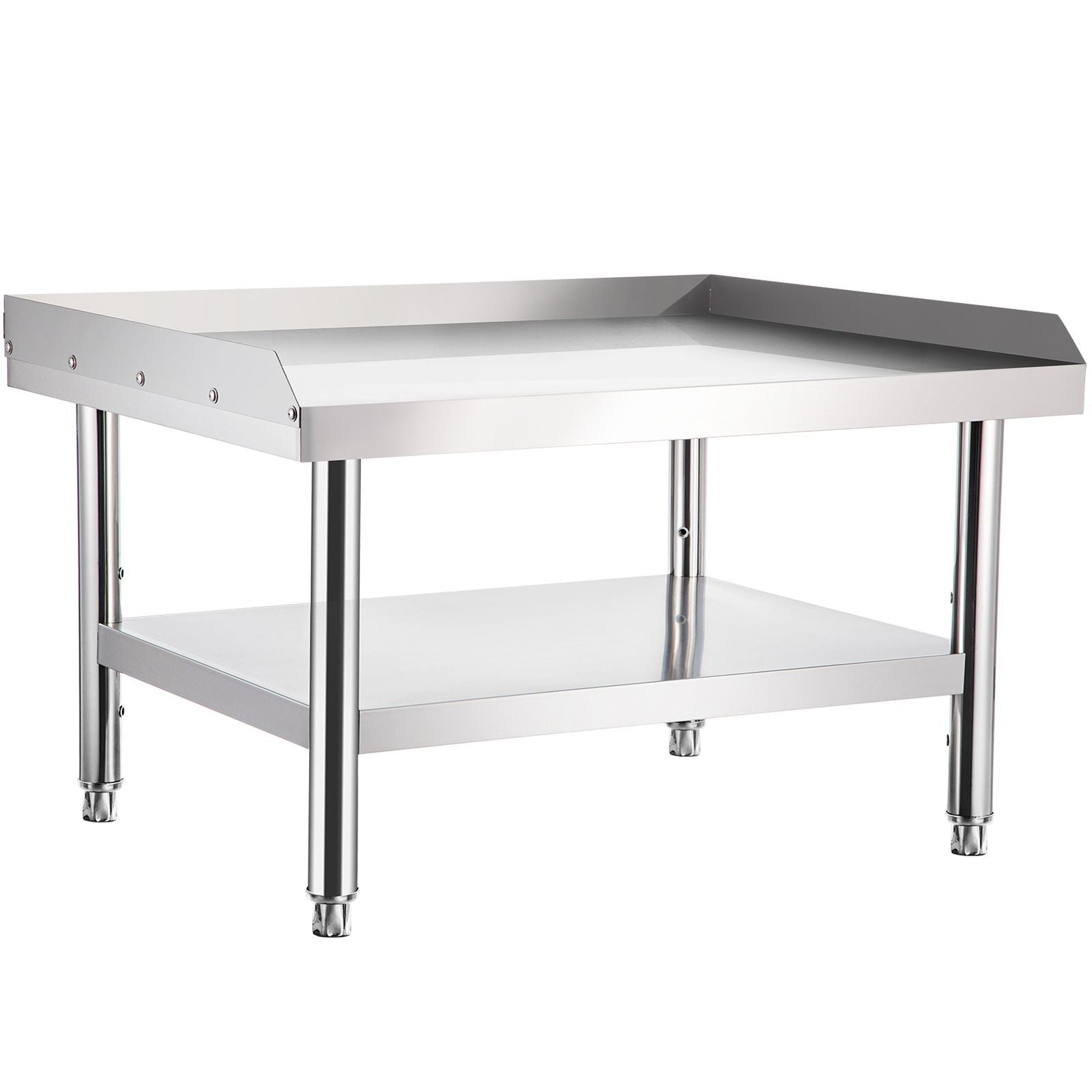 Stainless Steel Equipment Grill Stand, 152x76x61 cm Stainless Table, Grill Stand Table with Adjustable Storage Undershelf, Equipment Stand Grill Table for Hotel, Home, Restaurant Kitchen