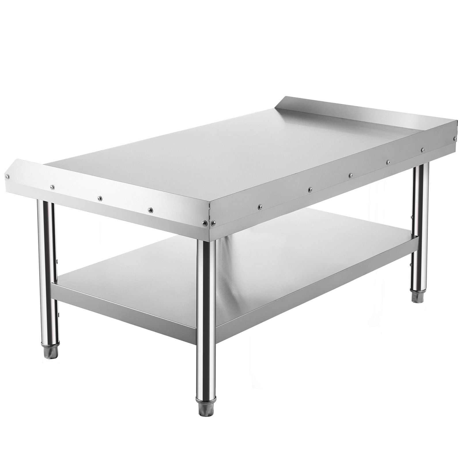Stainless Steel Equipment Grill Stand, 152x76x61 cm Stainless Table, Grill Stand Table with Adjustable Storage Undershelf, Equipment Stand Grill Table for Hotel, Home, Restaurant Kitchen