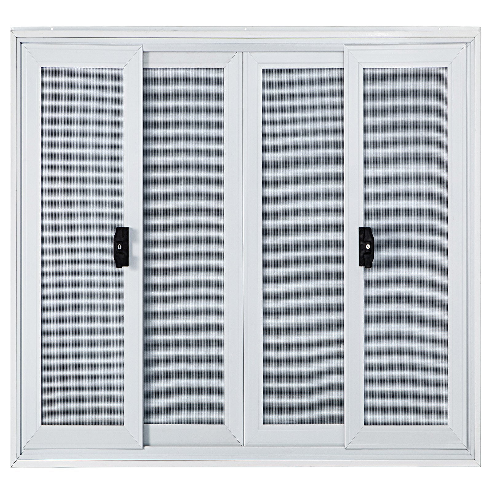 Concession Window, 91.4 x 91.4 cm Aluminum Alloy Food Truck Service Window with 4 Horizontal Sliding Screen Windows & Awning Door & Drag Hook, Serving Window for Food Trucks Concession Trailers