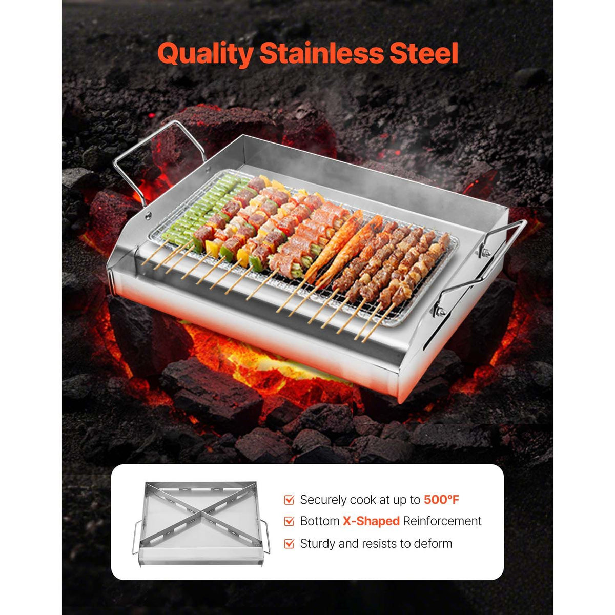 17x13 Inch Stainless Steel Grill Griddle Flat Top BBQ Cooking Plate