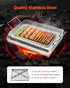 Stainless Steel Griddle, 17x13 inch Universal Flat Top Rectangular Plate, Gas Grill Griddle for BBQ Grill, Teppanyaki, Portable Family Cookware with Handle, for Camping Tailgating Party