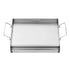 Stainless Steel Griddle, 17x13 inch Universal Flat Top Rectangular Plate, Gas Grill Griddle for BBQ Grill, Teppanyaki, Portable Family Cookware with Handle, for Camping Tailgating Party