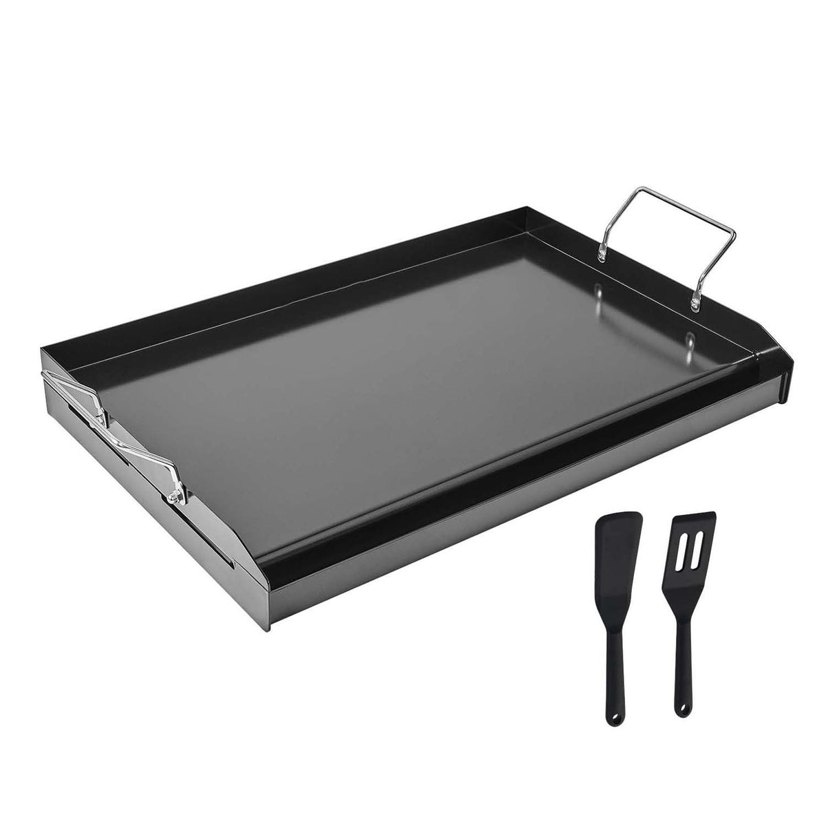 24x16 Inch Carbon Steel Griddle Flat Top BBQ Grill Plate with Handles