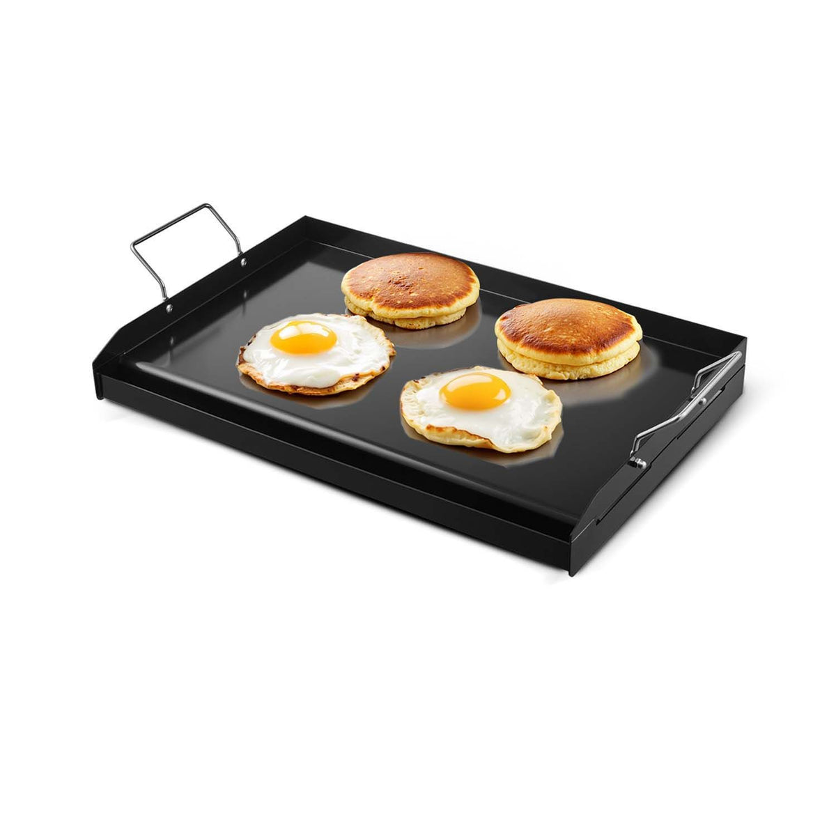 24x16 Inch Carbon Steel Griddle Flat Top BBQ Grill Plate with Handles