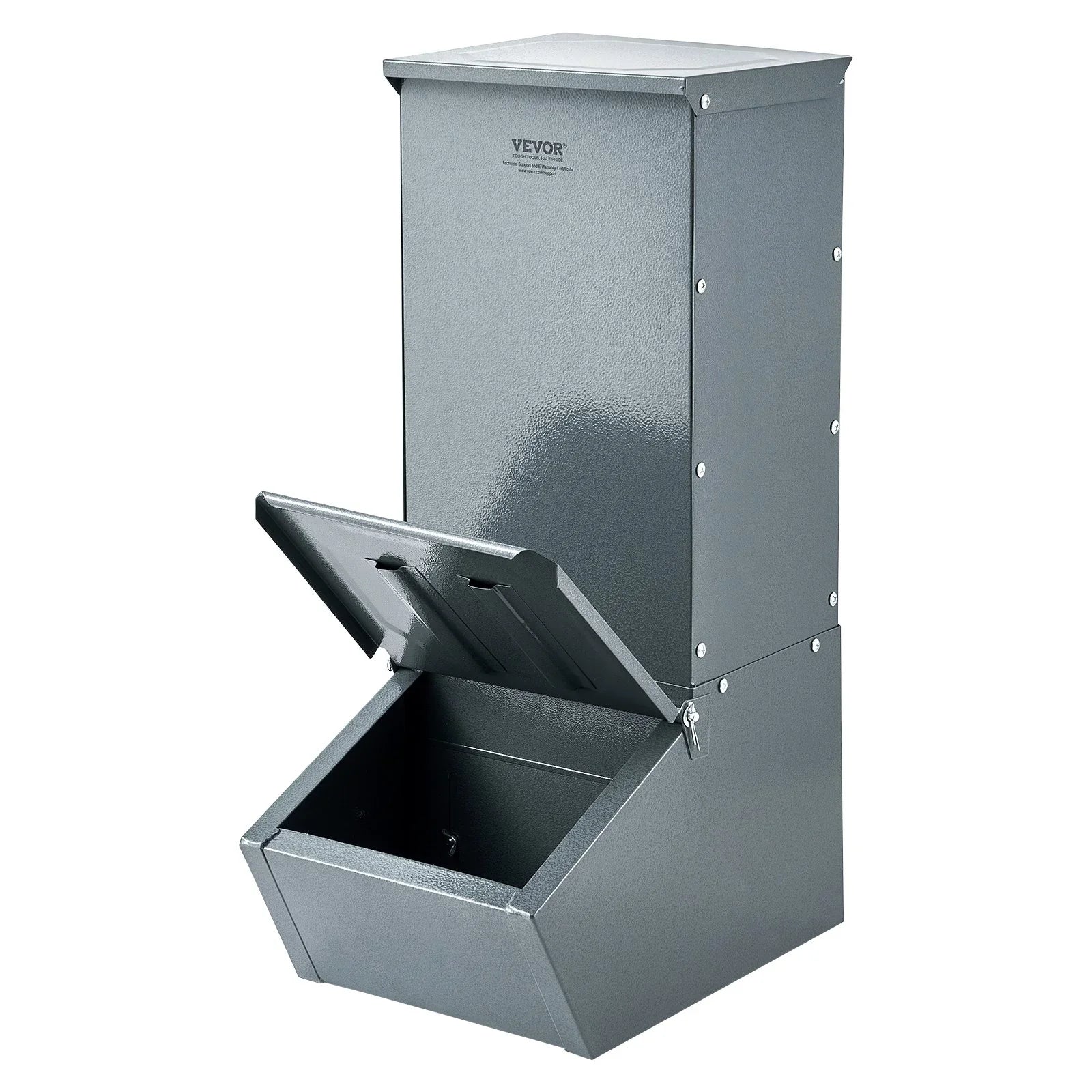 Hog Feeder 2.2 Bushel Metal Double Door Pig Feeder Feeding up to 5 Hogs