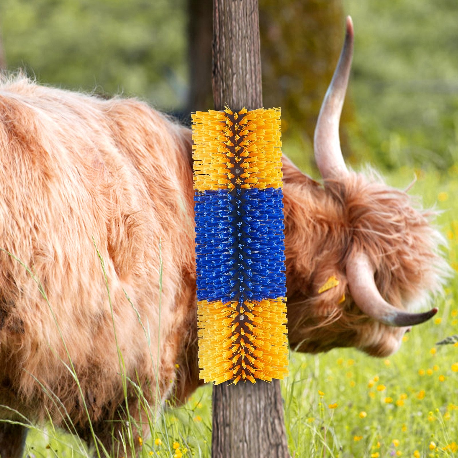 Livestock Scratching Brush, Horse Brush with 2 Screws, 20  x 7.5 in Cow Scratcher, for Back Itch Relief & Keep Cleaning, Grooming & Scratching Post Brush for Horse, Pig, Cattle Supplies