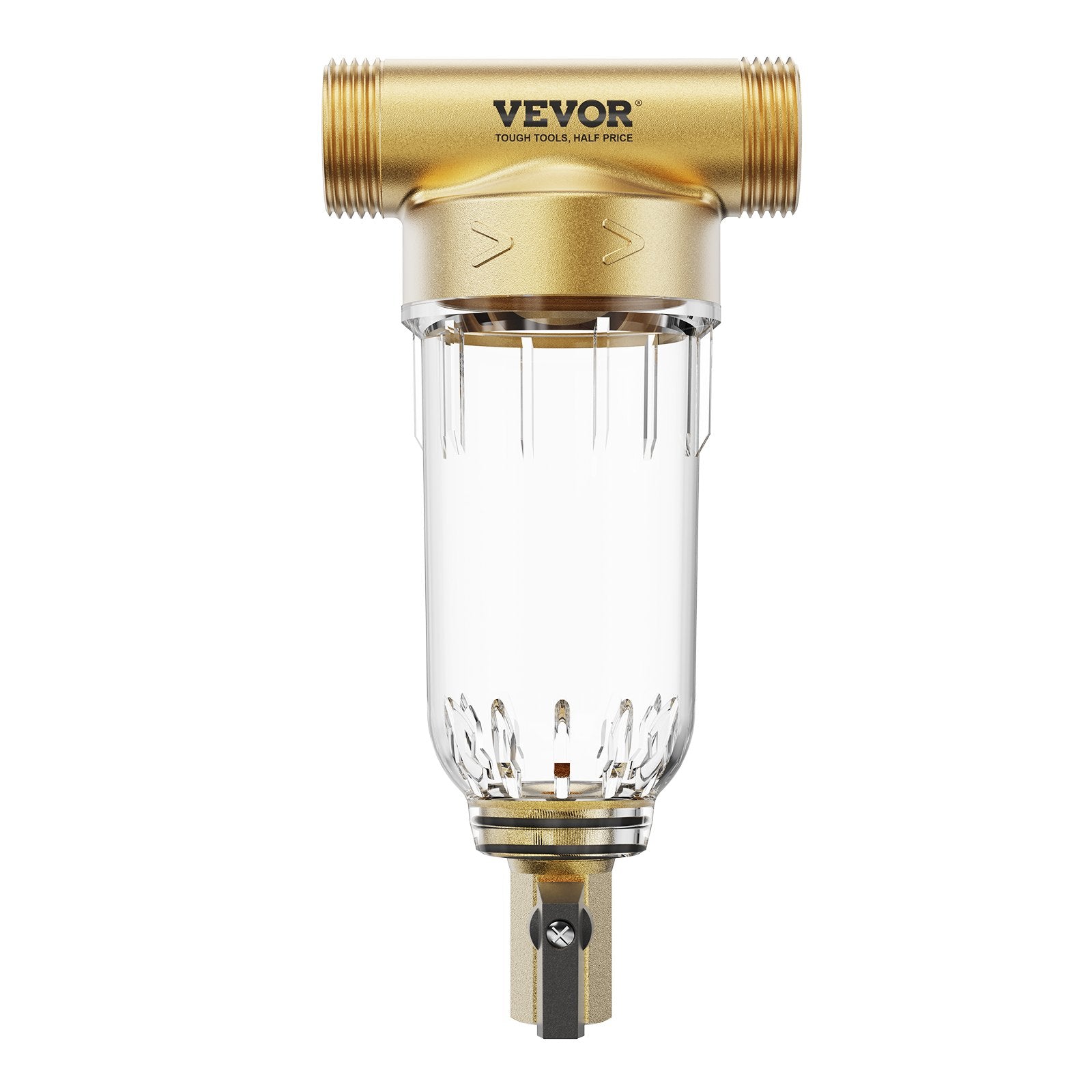 Spin Down Filter, 40 Micron Whole House Sediment Filter for Well Water, 3/4" G-F + 1" G-M, 4 T/H High Flow Rate, for Whole House Water Filtration Systems, Well Water Sediment Filter