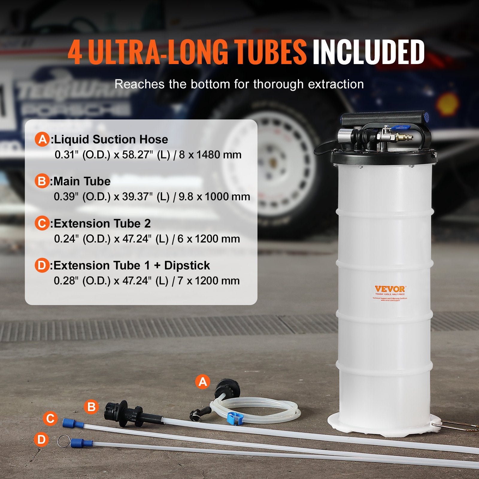 Fluid Extractor, 6.5 Liters Capacity, Pneumatic/Manual Oil Changer Vacuum Fluid Extractor with Dipstick and Liquid Suction Hose, Oil Extractor Change Pump for Automotive Fluids Vacuum Evacuation