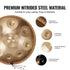 Handpan Drum 22 in 9 Notes D Minor Steel Hand Drum with Mallets for Adult