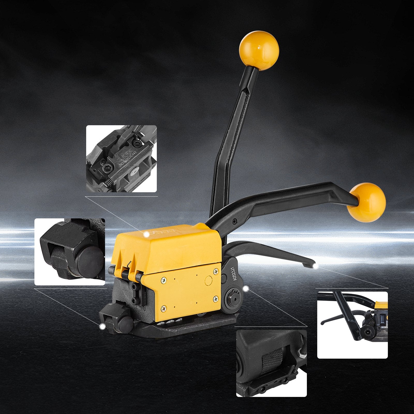 Steel Strapping Tool for 13-19 mm Width, 3-in-1 (Tensioner, Crimper, Cutter) Manual Belt Packaging Banding Machine Packaging Metal Steel Strapping Banding Tool Machine for Stainless Steel Strap