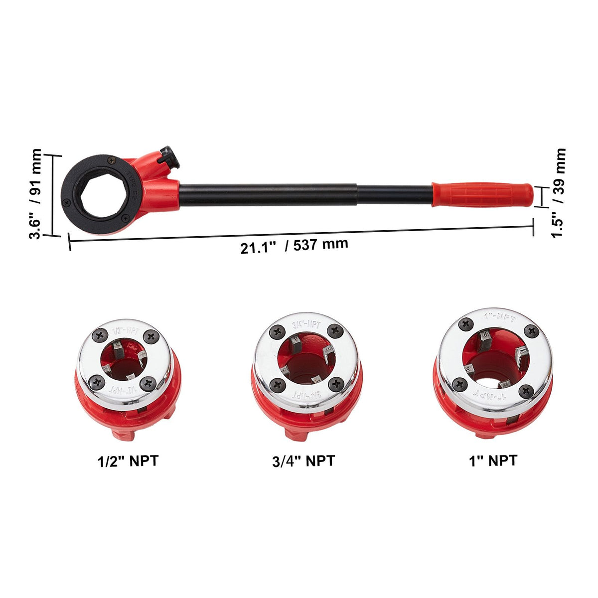 Ratchet Pipe Threader Kit 1/2