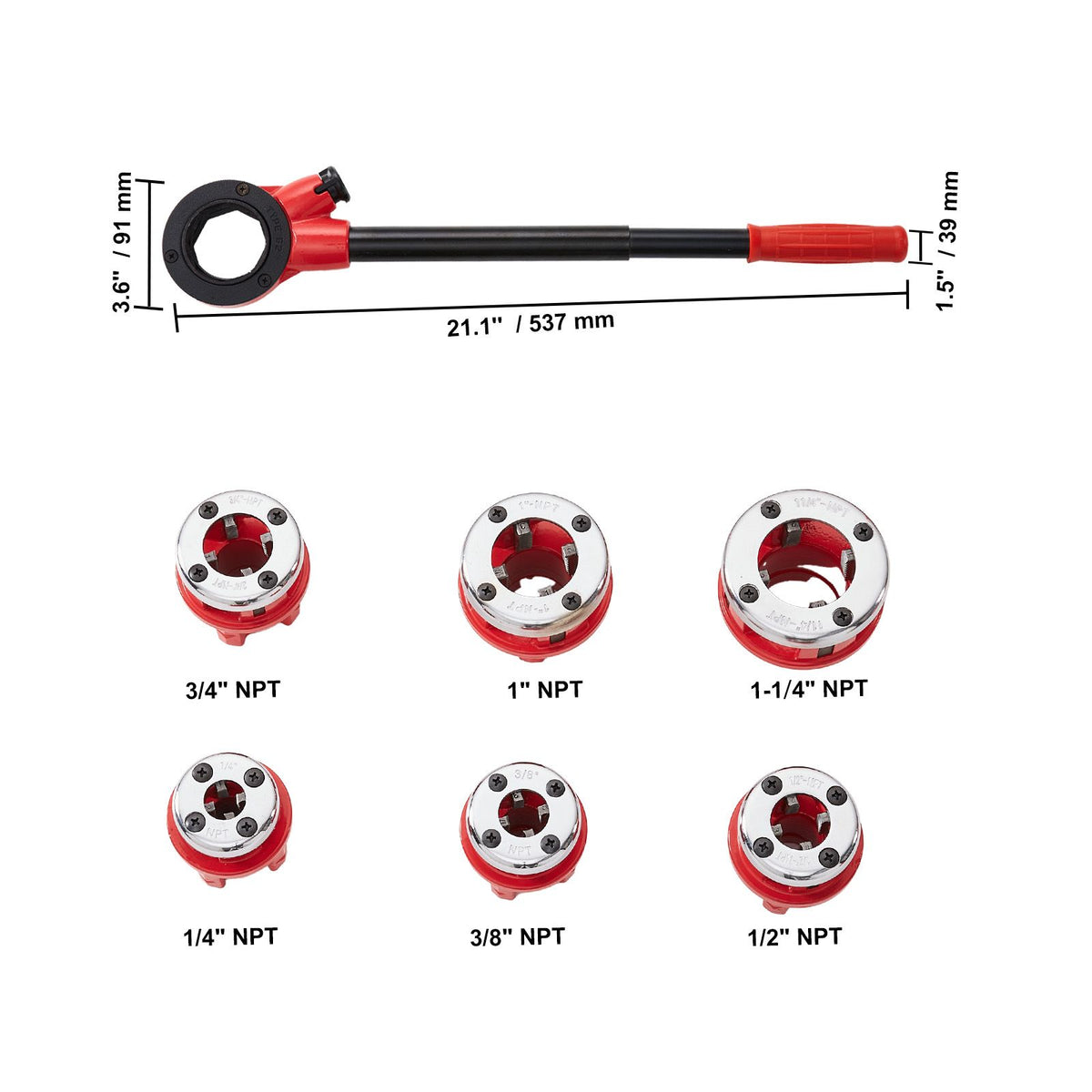 Ratchet Pipe Threader Kit 1/4
