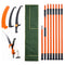 Manual Pole Saw, 2.24 m-8.24 m Extendable Tree Pruner, Sharp Steel Blade and Scissors High Branches Trimming, Branch Trimmer with Lightweight 8 Fiberglass Handles, for Pruning Palms and Shrubs