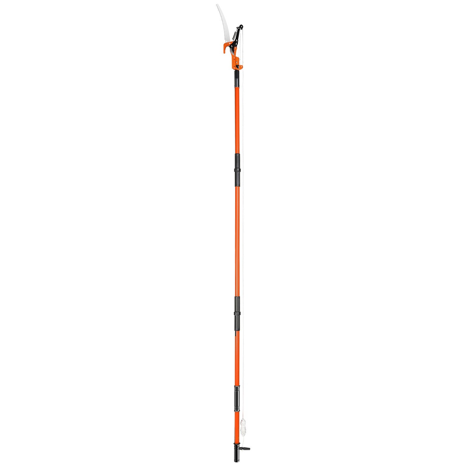 Manual Pole Saw, 2.24 m-8.24 m Extendable Tree Pruner, Sharp Steel Blade and Scissors High Branches Trimming, Branch Trimmer with Lightweight 8 Fiberglass Handles, for Pruning Palms and Shrubs