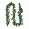 Christmas Garland, 2750mm Artificial Christmas Garland with Light String, Faux Greenery Decoration with Berry Clusters, Pine Needles, Pine Cones, Realistic Xmas Collection for Mantel Fireplace