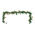 Christmas Garland, 2750mm Artificial Christmas Garland with Light String, Faux Greenery Decoration with Berry Clusters, Pine Needles, Pine Cones, Realistic Xmas Collection for Mantel Fireplace