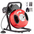 Drain Cleaner Machine 50FT x 1/2Inch Manual Feed Snake Auger with 4 Cutter