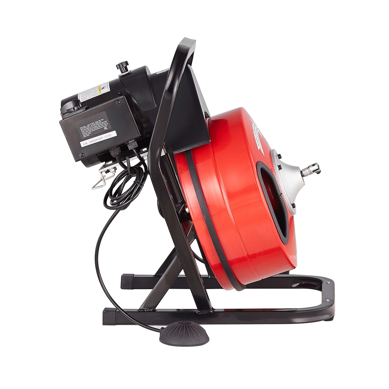 Drain Cleaner Machine 50FT x 1/2Inch Manual Feed Snake Auger with 4 Cutter