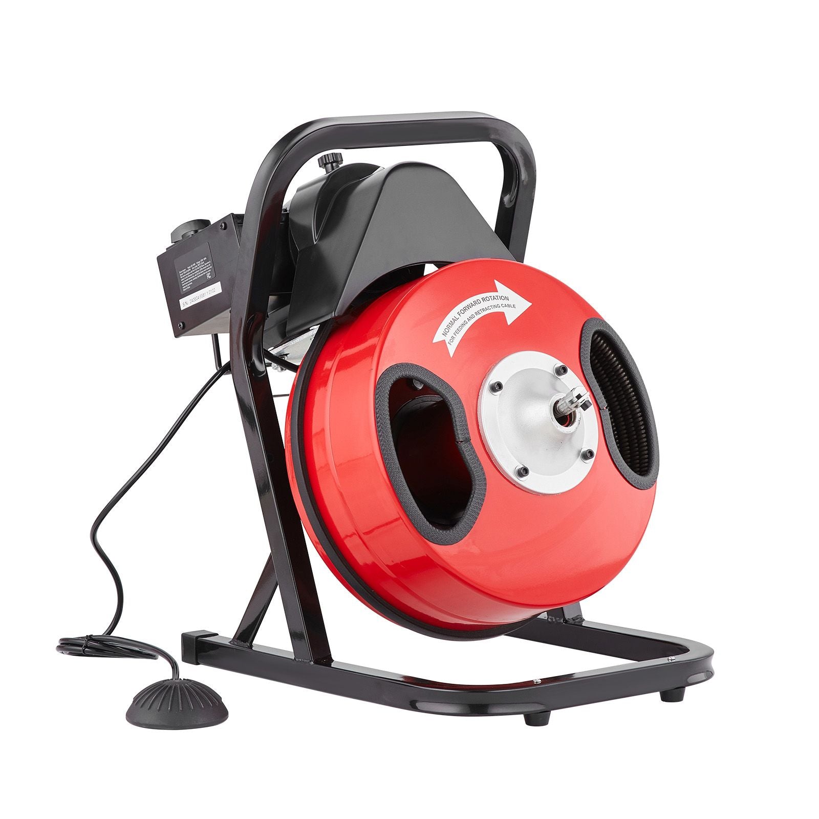 Drain Cleaner Machine 50FT x 1/2Inch Manual Feed Snake Auger with 4 Cutter