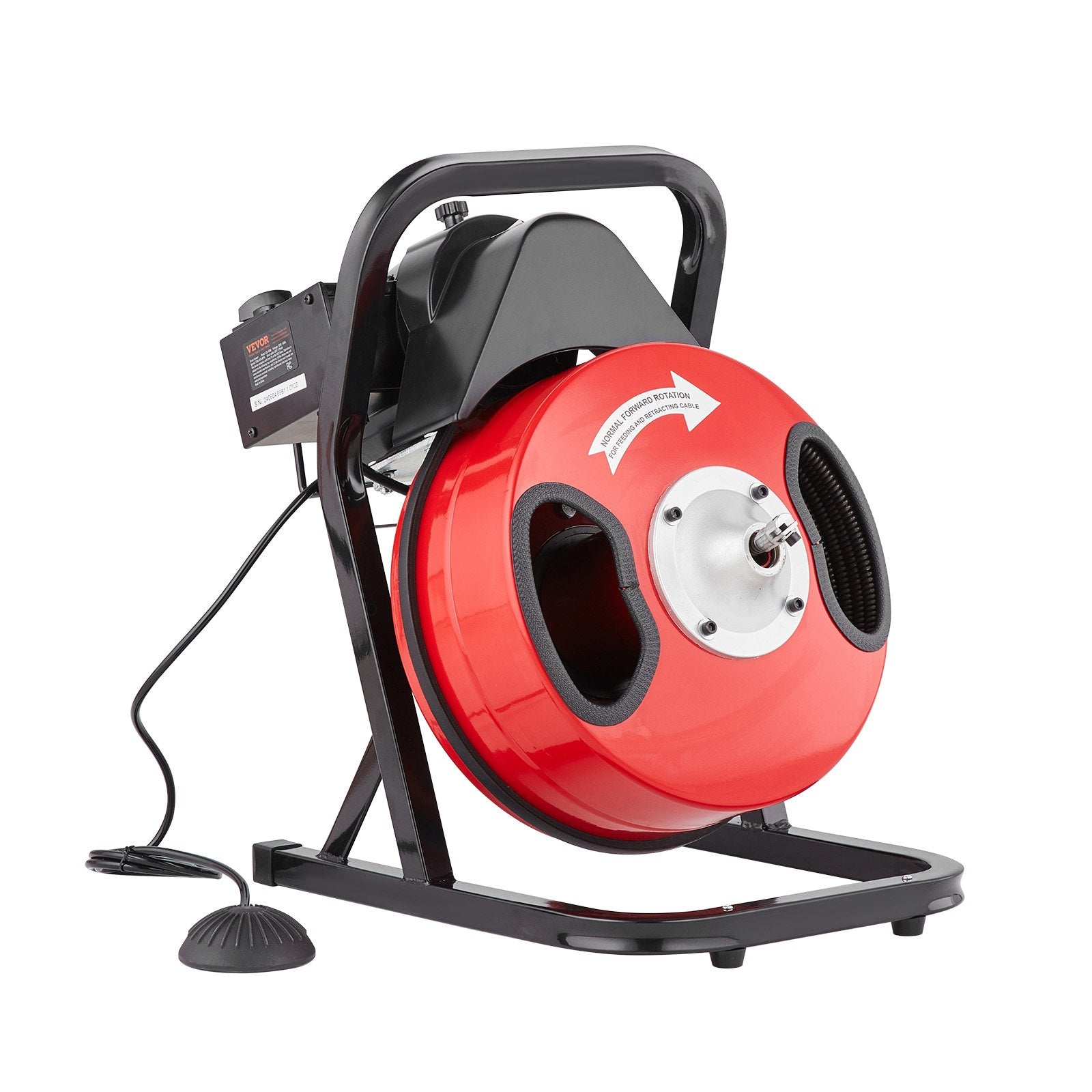 Drain Cleaner Machine 50FT x 1/2Inch Manual Feed Snake Auger with 4 Cutter