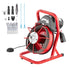 Drain Cleaner Machine Drain Auger 50FT x 3/8 Inch Manual Feed & 4 Cutters
