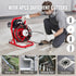 Drain Cleaner Machine Drain Auger 50FT x 3/8 Inch Manual Feed & 4 Cutters