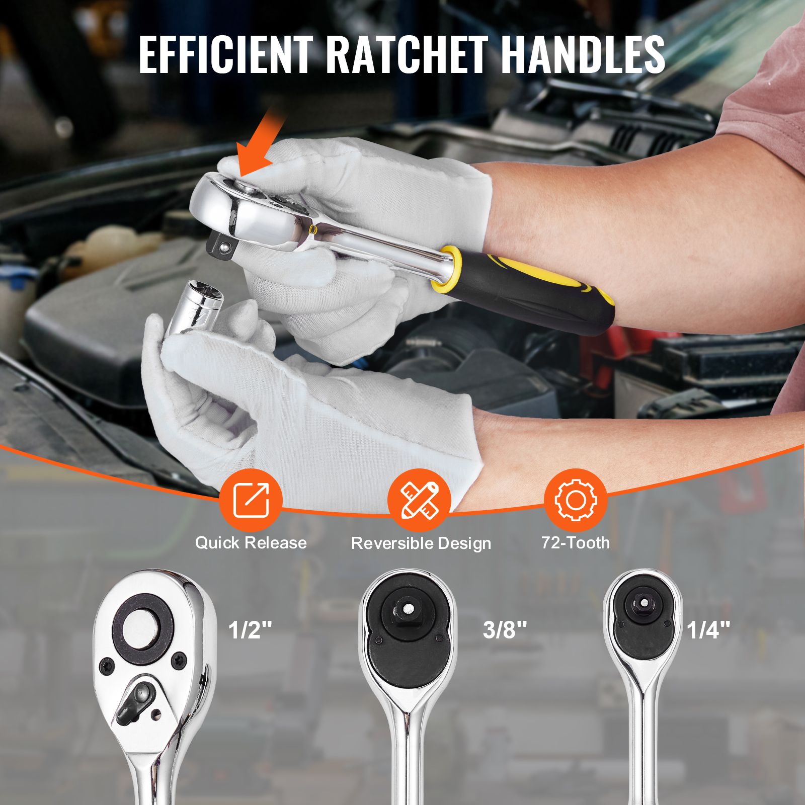 207-Piece Mechanics Tool Set 1/4
