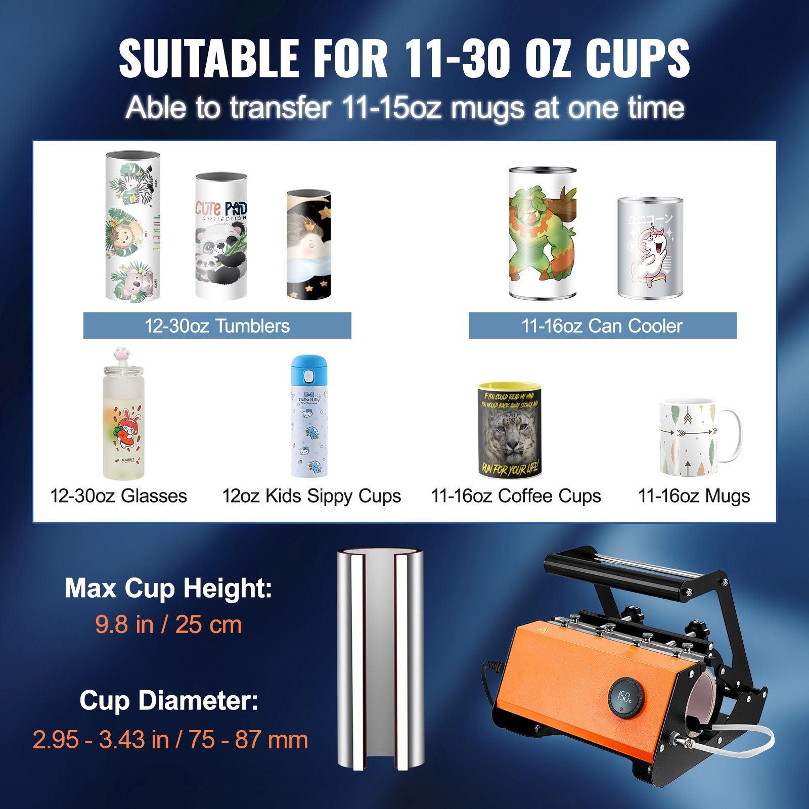 Mug Heat Press Tumbler Heat Press Machine Sublimation Printing 11-30oz Cup