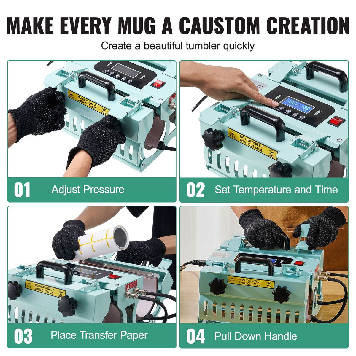 Tumbler Heat Press Machine 2 Station 11-30oz Mug Press Sublimation Set