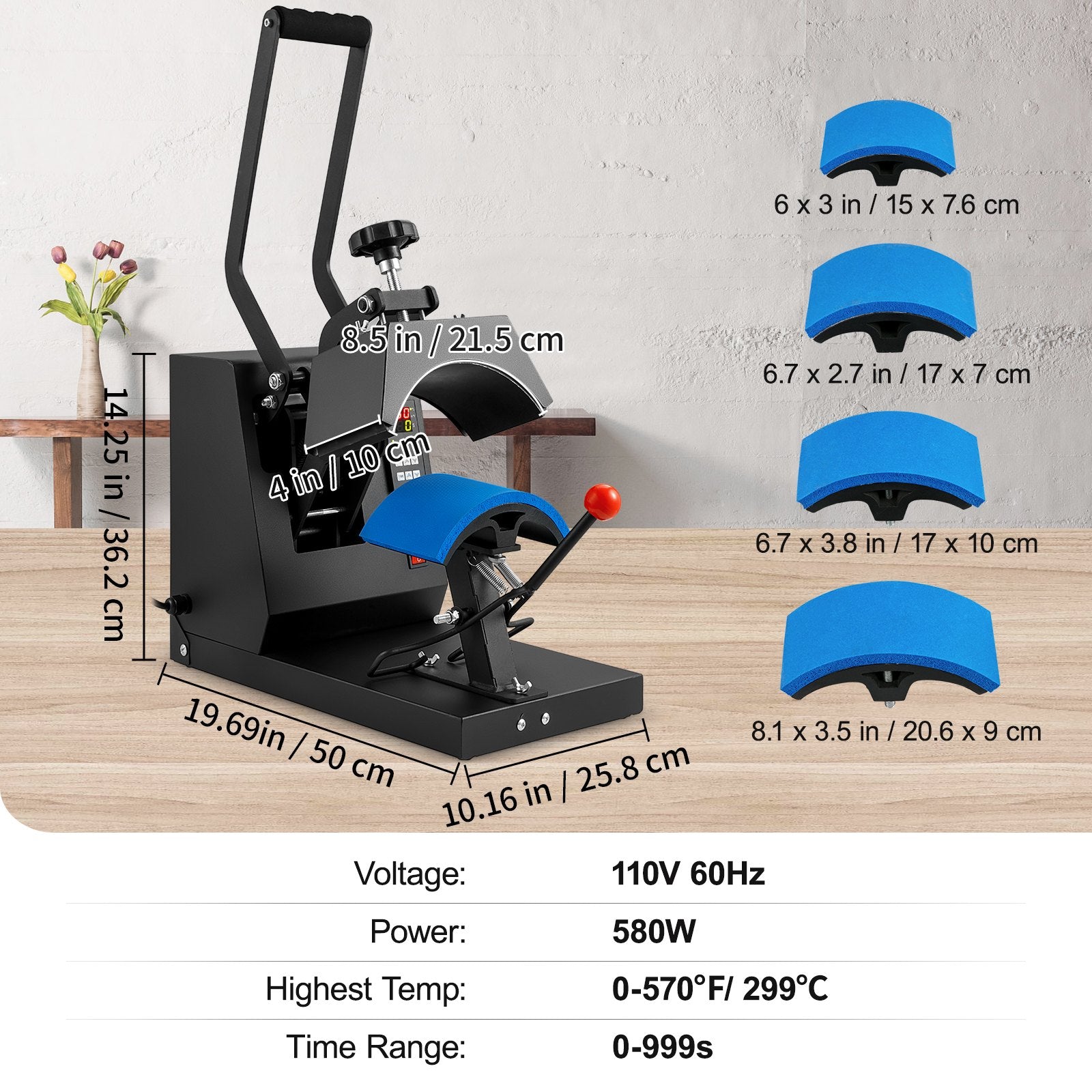 Hat Heat Press Cap Heat Press Machine 4 Heating Pads Sublimation Transfer