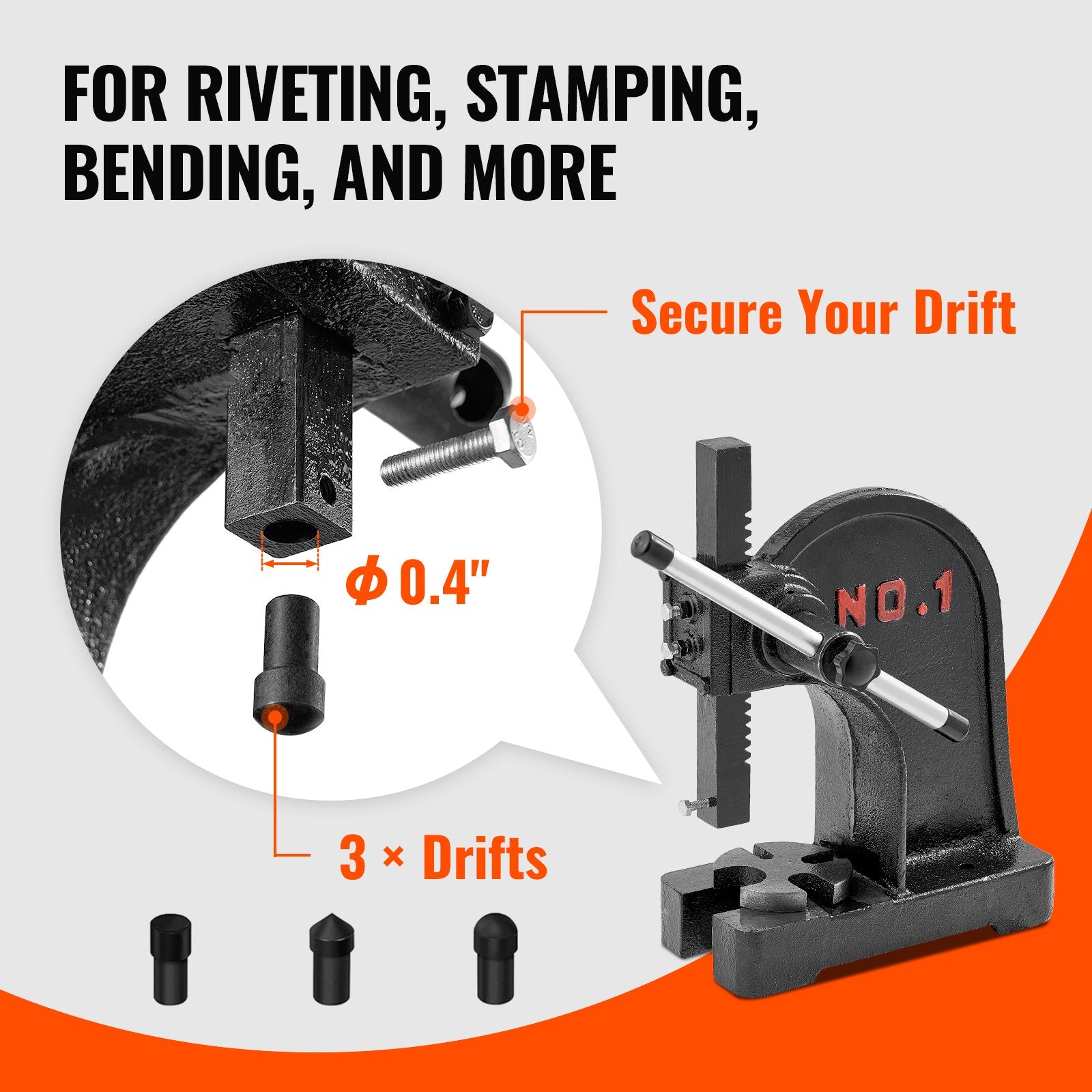 Arbor Press, 1 Ton Manual Arbor Press, 5.9